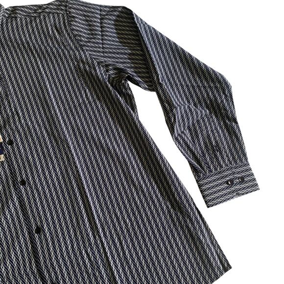 Azaro Uomo Men's Size 2XL Slim Fit Long Sleeve Geometric Button Up Stretch Shirt - Picture 13 of 16
